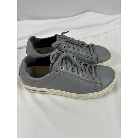 Birkenstock Bend Low Sneakers Grey Leather 40 Narrow Low Top Arch Support Cork - Picture 1 of 11